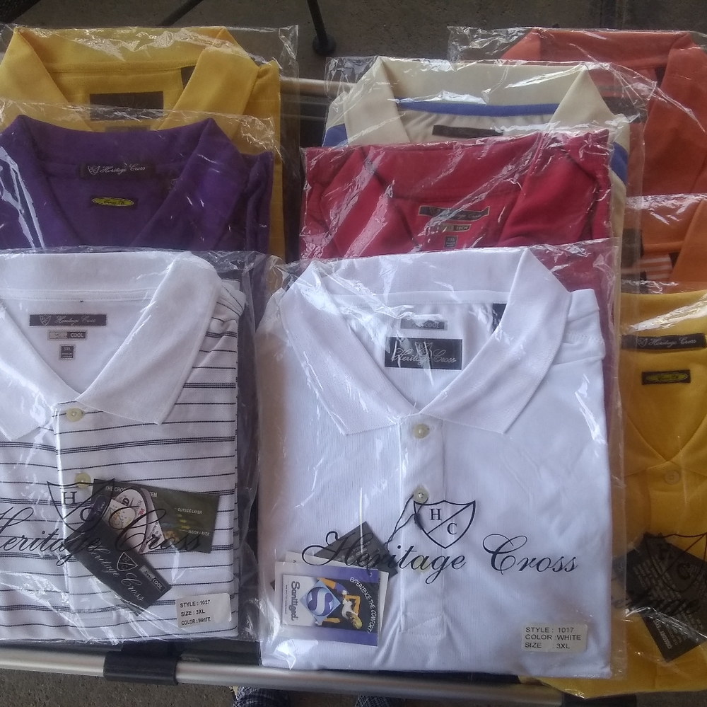 New Golf Polo Shirts Heritage Cross Brand Lot